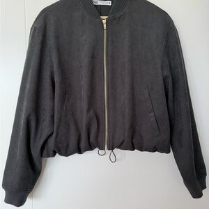 Zara Charcoal Bomber Jacket XS-S